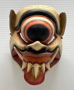 lot 238 image: Vintage Wooden Bali Art Demon Mask Barong Hindu Dance Protection Against Evil Mask