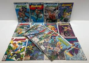 lot 293 image: Misc. Comics Including Aquaman And More (In Protecive Sleeves On Card)