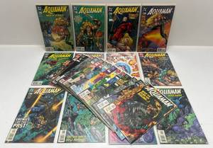 lot 296 image: Misc. Comics Including Aquaman And More (In Protecive Sleeves On Card)