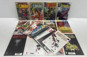 lot 303 image: Misc. Comics Including 40 Cent Conan And More (In Protecive Sleeves On Card)