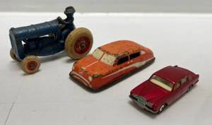 lot 77 image: 1930s Arcade Cast Iron Fordson Tractor, 1950s Argo Tiin Toy Car & Matchbox Lesney No. 24 Rolls Royce