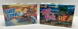 lot 102 image: 1990 Revell Surf Fink, Ed Big Daddy Roth Model Kit (Sealed) & Revell Rat Fink Ed Big Daddy Roth Model Kit Opened Partially Assembled