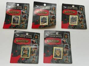 lot 108 image: Set Of 5 1997 USPS Classic Monsters StampsPins (NIB)