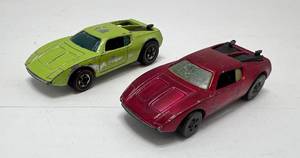 lot 130 image: 1969 Redline HotWheel Xploder & 1970 Redline Hotwheel AMX2 RARE Color Rose
