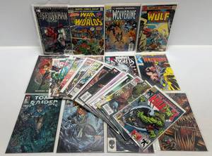 lot 318 image: Misc. Comics Including Wolverine And More (In Protecive Sleeves On Card)
