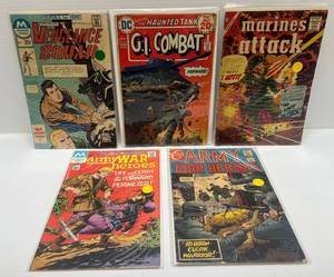 lot 324 image: Misc. Comics Including 12 Cent Army War Heros And More (In Protecive Sleeves On Card)