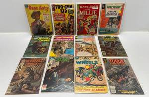lot 325 image: Misc. Comics Including 10, 12, 25, 30, 35, 40 Cent And More (In Protecive Sleeves On Card)