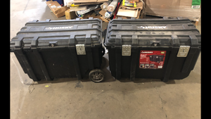 Lot of 2 Husky 23 in. 50 Gal. Black Rolling Toolbox with Keyed Lock and Portable Hand Tool Tray Customer Returns See Pictures