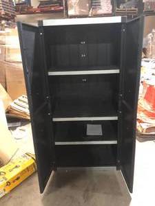Keter 35 in. W x 74 in. H x 18 in. D Plastic Freestanding Cabinet in Black  Customer Returns See Pictures