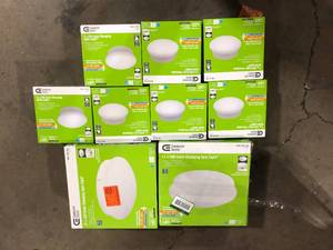 Lot of Commercial Electric Spin Light 7 in. Closet Light LED Flush Mount Ceiling Light 3000K 4000K 5000K Selectable Laundry Room Hallway Stairway Customer Returns See Pictures