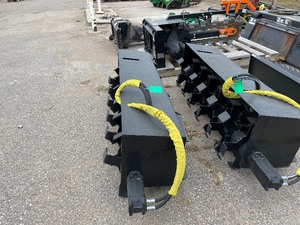 lot 28 image: Brand New Made In America Universal Mount Bobcat Skid Loader Skid Steer 72 Hydraulic Tiller Attachment