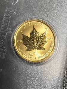 110TH OZ .9999 PURE GOLD MAPLE LEAF IN CASE