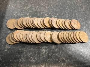 ROLL OF 50 US WHEAT CENTS ALL 1944