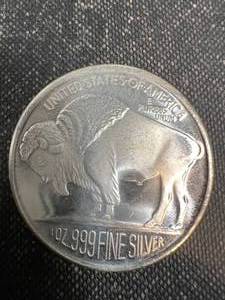 1 TROY OZ .999 FINE SILVER BUFFALO INDIAN ROUND
