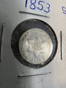 1853 US 3 CENT SILVER