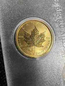 110TH OZ .9999 PURE GOLD MAPLE LEAF IN CASE