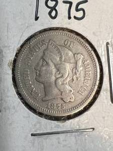 1875 US 3 CENT NICKEL