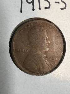 1915-S US WHEAT CENT VG
