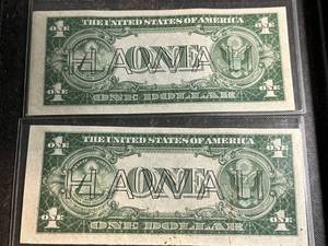 2 US $1 HAWAII SILVER CERTIFICATES CONSECUTIVE SERIAL NUMBERS