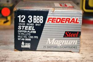 Federal Magnum 3 Steel BBB-shot 25 Shells