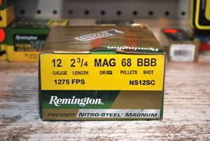 Remington 12ga nitro-steel magnum 2.75 BBB-shot 25 shells