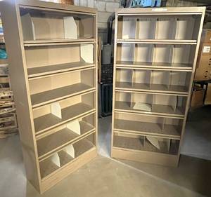 lot 2 image: MSRP $4000 Lot of 2 High Quality TAB Metal 6-Shelf Lateral Filing Document Storage Cabinet with Flip Top Retractable Doors - Great Working Condition