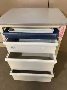lot 10 image: Herman Miller Mobile 4-Drawer Emergency Procedure Storage Supply Cart - Great Condition