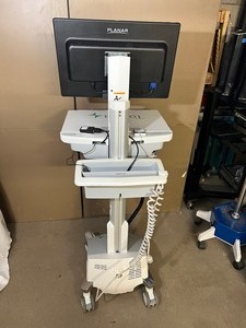 lot 38 image: WOW $6500&nbspErgotron StyleView EMR Laptop Notebook Sit To Stand Locking Powered Cart for Healthcare, Inventory & At Home Portable Office Desk - Great Used Condition - Battery Untested - Comes With Working Planar Monitor Plus Key