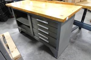 Heavy Duty Wood Top Work Bench with Drawers