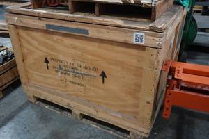 Large Wood Shipping Crate with Sound Muffling Padding