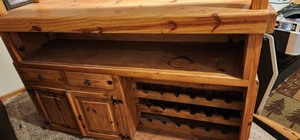 Wood Freestanding Bar - Lots of Storage