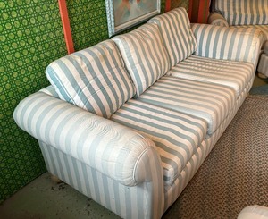 lot 53 image: Striped Sofa  Couch