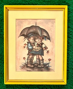 lot 58 image: Six Vintage Evans Hummel Framed Prints