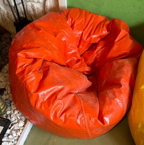 lot 65 image: Vintage Bright Orange and Yellow Bean Bags