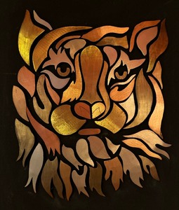 lot 86 image: 3D Metal Lion Decor