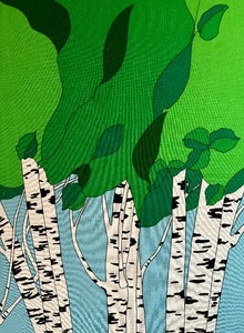 lot 89 image: 1970s Howard Smith of Finland Vallila Birch Fabric Art