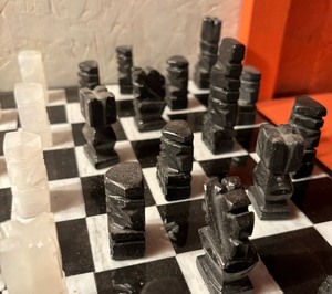 lot 105 image: Classy  Vintage Marble Chess and Backgammon Game