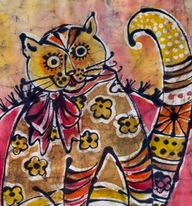 lot 107 image: Beautiful Vintage Original Batik Art by Frick