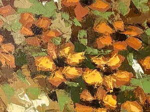 lot 137 image: Fun Floral Vintage Original Painting by Larkin