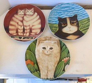 lot 258 image: Department 56 Cat Motif Plates and Mugs