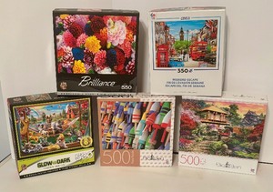 lot 261 image: 18 Excellent Puzzles by Ceaco, Master Pieces, Galison and More