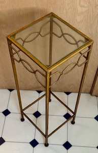 lot 263 image: Petite Glass Top Accent Table