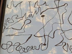 lot 14 image: Small Framed Joan Miro Blue Labyrinth Lithograph