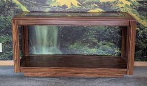 lot 20 image: Vintage Glass Topped Wood Console Table