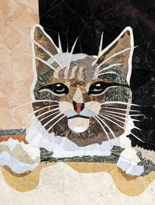 lot 25 image: Mosaic Stone Cat Platter