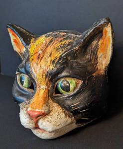 lot 154 image: Paper Mache Cat Mask