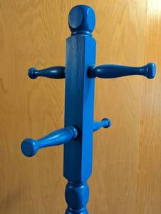 lot 175 image: Painted Blue Wood Coat Rack