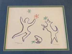 lot 181 image: Small Framed Think Snow Print by Lisl Gaal