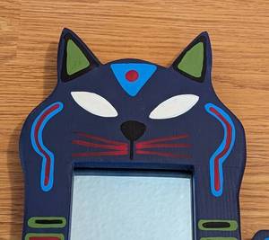 lot 184 image: Painted Wood Cat Wall Mirror