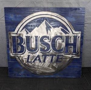 One-of-a-Kind Handmade Wood Busch Latte Beer Sign